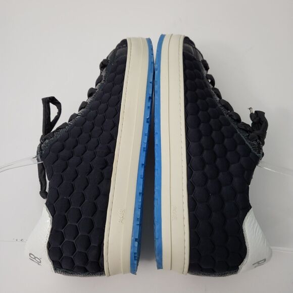 P448 Sneakers Womens 8.5 EU 39 Black Quilted John Skater Low Top Surf Later - Picture 7 of 10